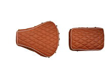 Load image into Gallery viewer, Royal Enfield Classic 350  and 500 cc Tan/Light brown Seat cover with Foam Cushioning and buttons