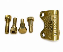 Load image into Gallery viewer, Royal Enfield Motorcycle Handle Bar Brass clip with Stud and bolt kit