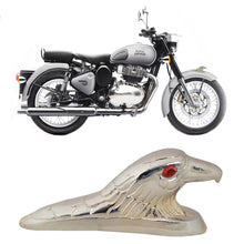 Load image into Gallery viewer, Royal Enfield Motorcycle Front Mudguard mounted Aluminum chrome plated Eagle head with Red eyes
