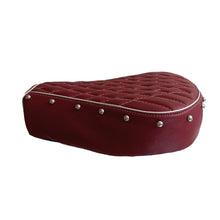 Load image into Gallery viewer, Royal Enfield Classic 350  and 500 cc Maroon Seat cover with Foam Cushioning and Buttons