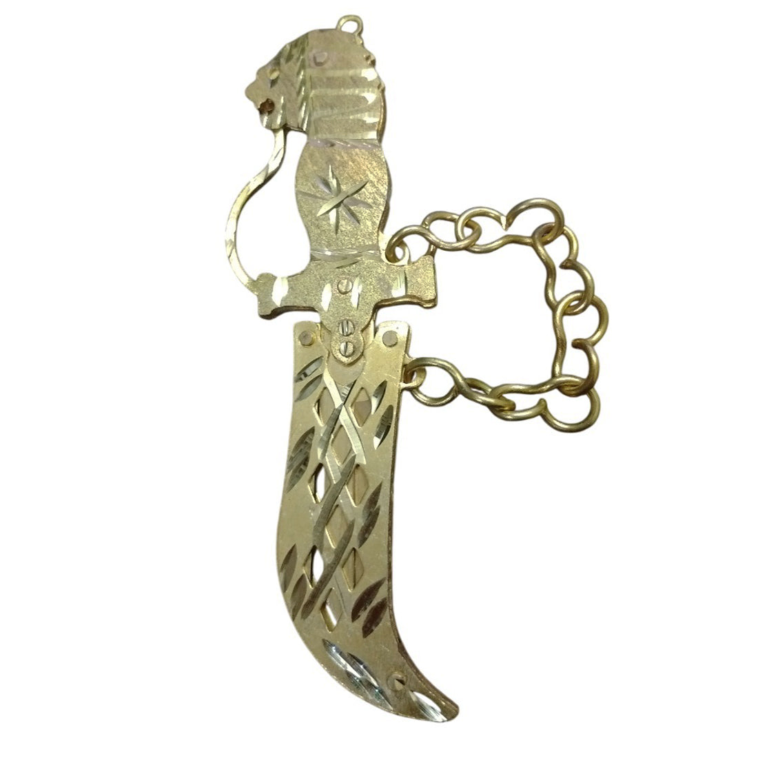 Motorcycle Sword Knife Keyring Block Left Side Cut for Royal