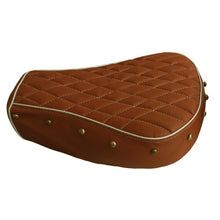 Load image into Gallery viewer, Royal Enfield Classic 350  and 500 cc Light Brown /Tan Seat cover with Foam Cushioning and buttons