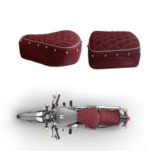 Load image into Gallery viewer, Royal Enfield Classic 350  and 500 cc Maroon Seat cover with Foam Cushioning and Buttons