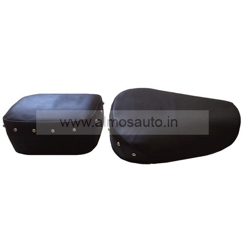 Royal Enfield Classic 350  and 500 cc  Black   Plain Seat  cover with chrome Button