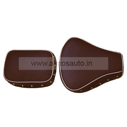 Royal Enfield Classic 350  and 500 cc Dark Brown Plain Seat cover with Foam Cushioning and chrome Button