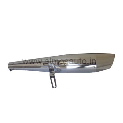 Royal Enfield Dolphin Chrome Silencer Exhaust with  Universal  fitting.