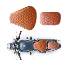 Load image into Gallery viewer, Royal Enfield Classic 350  and 500 cc  Light Brown designer foam seat cover
