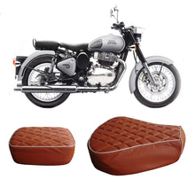 Load image into Gallery viewer, Royal Enfield Classic 350  and 500 cc  Light Brown designer foam seat cover
