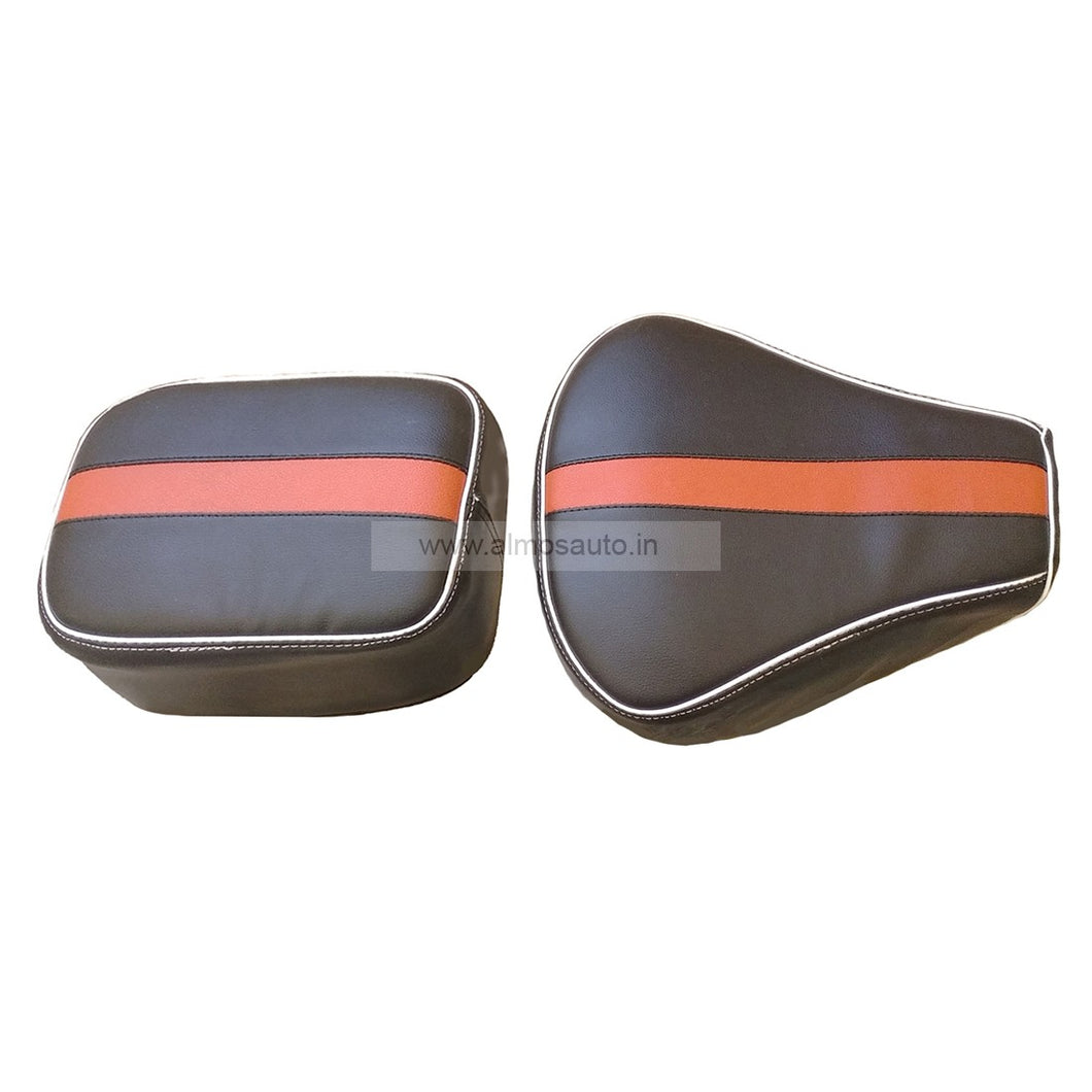 Royal Enfield Classic 350  and 500 cc  Black strip type  Seat  cover with foam