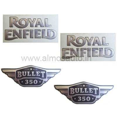 Royal Enfield UCE Bullet Electra Petrol Tank Sticker Set-Silver