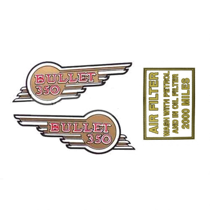 Bullet 350 Motorcycle Tool Box Air Filter Sticker