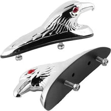 Load image into Gallery viewer, Royal Enfield Motorcycle Front Mudguard mounted Aluminum chrome plated Eagle head with Red eyes
