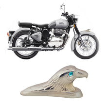 Load image into Gallery viewer, Royal Enfield Classic  Front Mudguard Aluminum chrome plated Eagle head with Blue eyes
