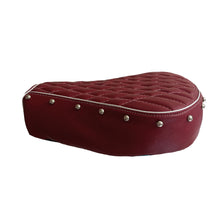 Load image into Gallery viewer, Royal Enfield Classic 350  and 500 cc Maroon Seat cover with Foam Cushioning and Buttons
