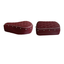 Load image into Gallery viewer, Royal Enfield Classic 350  and 500 cc Maroon Seat cover with Foam Cushioning and Buttons
