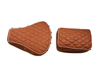 Load image into Gallery viewer, Royal Enfield Classic 350  and 500 cc Light Brown /Tan Seat cover with Foam Cushioning and buttons
