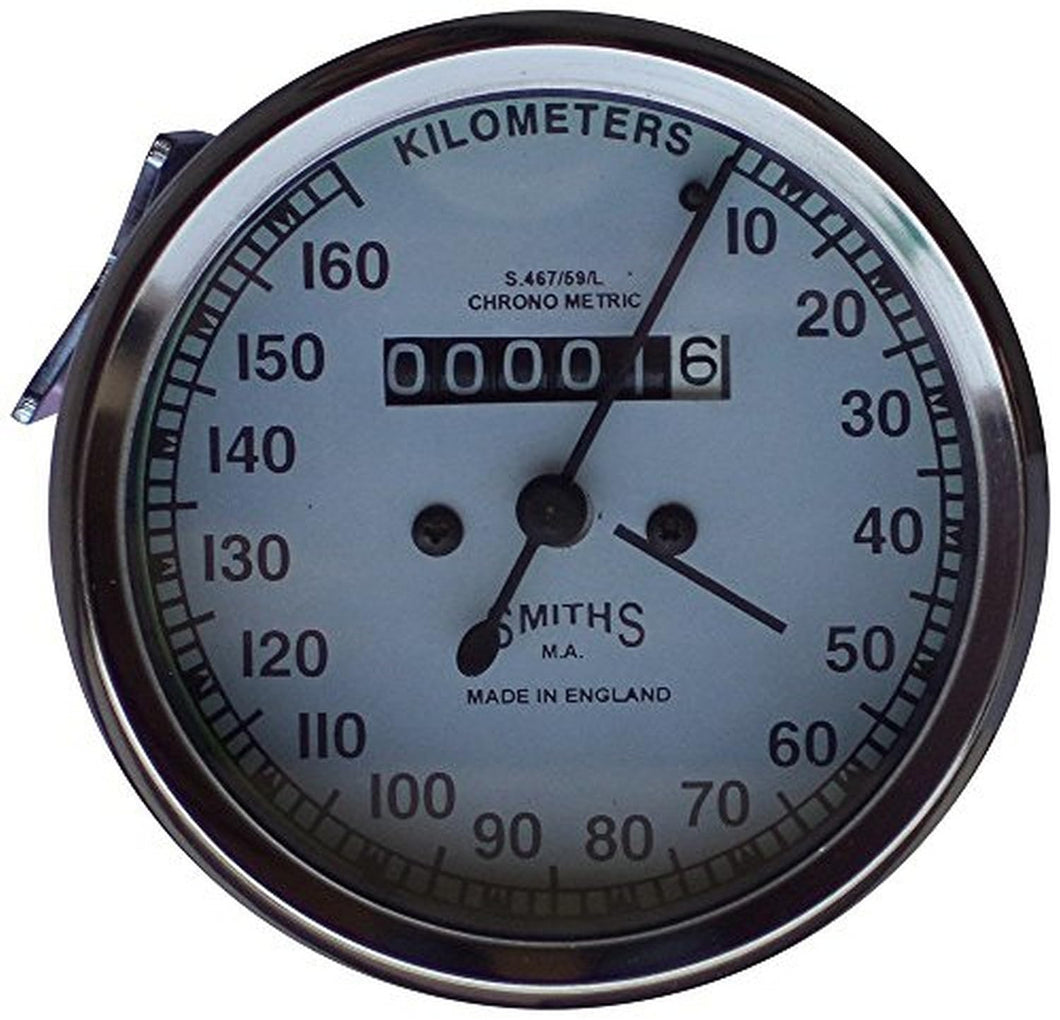 Bullet Motorcycle Smith Speedometer White Dial