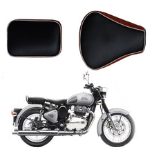 Load image into Gallery viewer, Royal Enfield classic 350 and Classic 500 cc seat cover with foam in dual color
