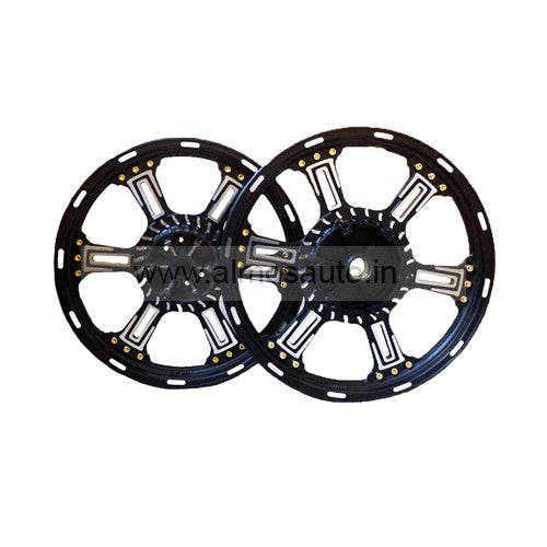 Royal Enfield 6 Spokes Gold Stud Double Disc Front & Rear Alloy Wheel for Classic 350 & 500