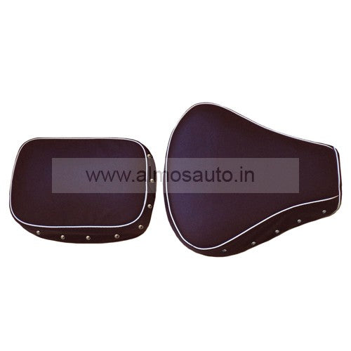 Royal Enfield Classic 350  and 500 cc Black Color  Plain Seat cover with Foam Cushioning and chrome Button