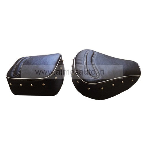 Seat cover with Foam Cushioning and chrome Button for Royal Enfield Classic 350  and 500 cc