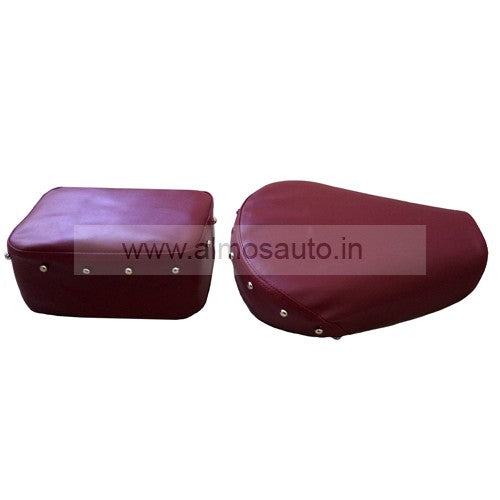 Royal Enfield Classic 350  and 500 cc  Mehroon  Plain Seat  cover with chrome Button