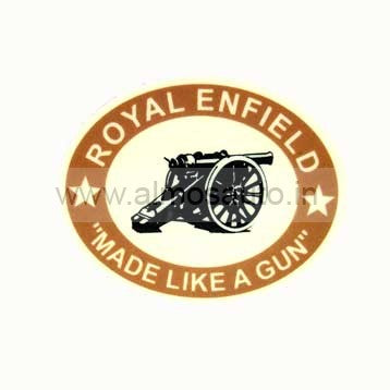 Royal Enfield Made Like a Gun Golden Oval Sticker