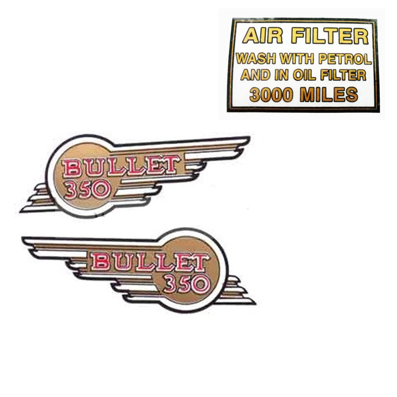 Bullet 350 Motorcycle Tool Box and Air Filter Miles Sticker