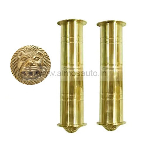 Royal Enfield Motorcycle Brass Lion Face Handle Grip Set